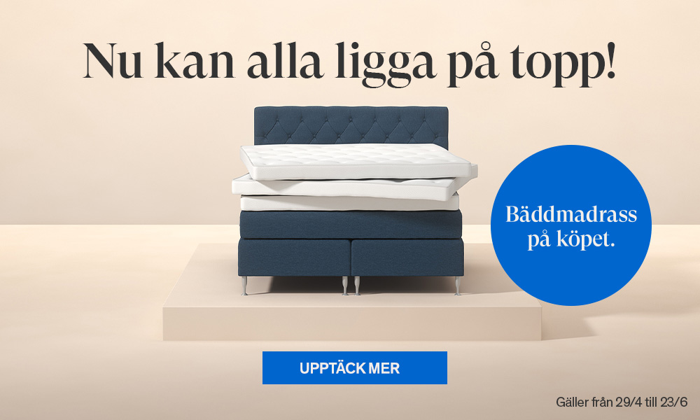 Bäddmadrass på köpet.